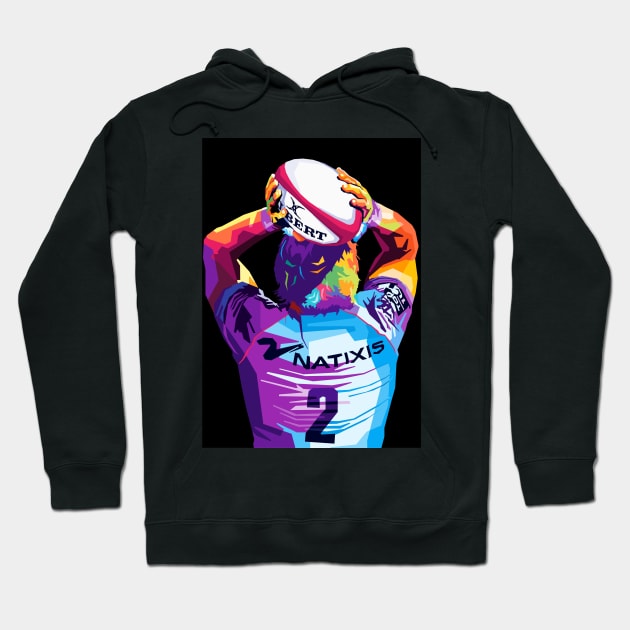 Rugby Union Player Pop Art Hoodie by Zet Art